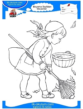 Çocuklar İçin Sonbahar Boyama Sayfaları 